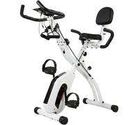 SPORTNOW Bicicleta Estática Plegable con 8 Niveles de Resistencia Volante Pantalla LCD Bluetooth Pulsómetro y Sillín Ajustable