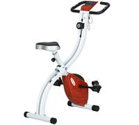 SPORTNOW Bicicleta Magnética Plegable de 8 Niveles de Resistencia con Asiento Ajustable, en Acero, 97x43x110 cm, Rojo Aosom España