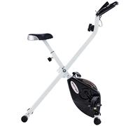 SPORTNOW Bicicleta Plegable Magnética 8 Niveles, Pantalla LCD, Ruedas y Asiento Ajustable, Negro Aosom España