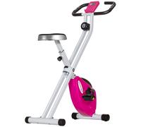 SPORTNOW Bicicleta Plegable Magnética de 8 Niveles con Pantalla LCD y Asiento Ajustable Rosa y Blanco Aosom España