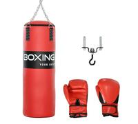 SPORTNOW - Bolsa de boxeo colgante para adulto, 20 kg, bolsa de caja con cadena de acero de 4 puntos y mosquetones, guantes incluidos para boxeo, MMA, Kickboxing