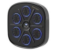 Sportnow boxeo pared musical con 9 modos de velocidad, guantes y conexión bluetooth, máquina boxeo musical pared con luces led, para adultos y niños en casa, oficina, gimnasio