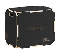 Sportnow cajón pliométrico de madera 3 en 1, plataforma de caja pliométrica con 3 alturas ajustables 61/51/41 cm, asas, sin esquinas, entrenamiento de salto, fuerza, para casa, gimnasio y exterior