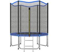 SPORTNOW Cama Elástica para Niños Exterior Ø183 cm, Trampolín para Niños de +6 Años con Red de Seguridad, Escalera, Acolchado de Muelles y Marco de Acero Galvanizado, Carga 80 kg
