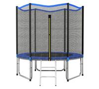 Sportnow cama elástica para niños exterior ø244 cm, trampolín para niños de +6 años con red de seguridad, escalera, acolchado de muelles y marco de acero galvanizado, carga 100 kg 244 cm