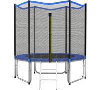 SPORTNOW Cama Elástica para Niños Exterior Ø244 cm, Trampolín para Niños de +6 Años con Red de Seguridad, Escalera, Acolchado de Muelles y Marco de Acero Galvanizado, Carga 100 kg