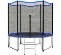 SPORTNOW Cama Elástica para Niños Exterior Ø305 cm, Trampolín para Niños de +6 Años con Red de Seguridad, Escalera, Acolchado de Muelles y Marco de Acero Galvanizado, Carga 120 kg