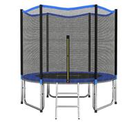 Sportnow cama elástica para niños exterior ø305 cm, trampolín para niños de +6 años con red de seguridad, escalera, acolchado de muelles y marco de acero galvanizado, carga 120 kg