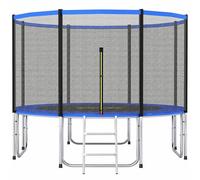 SPORTNOW Cama Elástica para Niños Exterior Ø366 cm, Trampolín para Niños de +6 Años con Red de Seguridad, Escalera, Acolchado de Muelles y Marco de Acero Galvanizado, Carga 150 kg