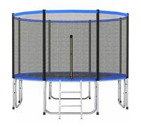 SPORTNOW Cama Elástica Niños Exterior con Red de Seguridad Escalera Azul Ø366 cm