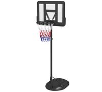 SPORTNOW Canasta de Baloncesto Altura Ajustable 216-277 cm Exterior Negro | Aro de Baloncesto, con Ruedas, Base Rellenable, para Adolescentes y Adultos