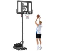 SPORTNOW Canasta de Baloncesto Altura Regulable 235-305 cm Negro | Aro de Baloncesto con Soporte, Canasta Portátil, Base Rellenable, Ruedas, Bolsa de Peso, Entrenamiento