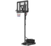 SPORTNOW Canasta de Baloncesto Altura Regulable 235-305 cm Negro | Aro de Baloncesto con Soporte, Canasta Portátil, Base Rellenable, Ruedas, Bolsa de Peso, Entrenamiento