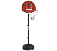 SPORTNOW Canasta de Baloncesto con Altura Regulable 129-179 cm Negro | Diana Magnética y Dardos, Aro de Baloncesto, Base Rellenable, para Interior