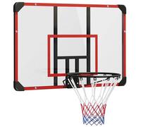 SPORTNOW Canasta de Baloncesto con Pared Trasera, Tablero de Baloncesto al Aire Libre con Cesta de Acero de 45 cm de diámetro y Red, Montaje en Pared, Tabla de Baloncesto para niños, Adolescentes y
