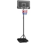 SPORTNOW Canasta de Baloncesto con Soporte Soporte de Baloncesto Ajustable en Altura con Ruedas y Tablero irrompible, Soporte de Tablero de Baloncesto de 182-213 cm, para Adultos, Acero