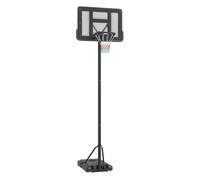 SPORTNOW Canasta de Baloncesto de Exterior 2 en 1 con Altura Ajustable 230-305 cm Aro de Baloncesto para Piscina con Soporte Canasta de Baloncesto con Ruedas Base Rellenable Negro