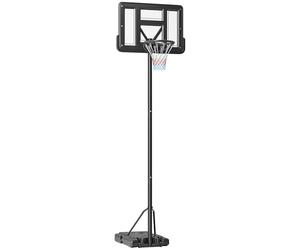 SPORTNOW Canasta de Baloncesto de Exterior 2 en 1 con Altura Ajustable 230-305 cm Aro de Baloncesto para Piscina con Soporte Canasta de Baloncesto con Ruedas Base Rellenable Negro