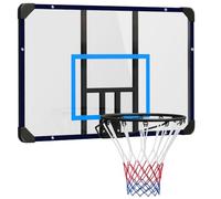 SPORTNOW Canasta de Baloncesto de Pared 113x61x73 cm | Tablero de Baloncesto con Red, Marco de Acero, para Interior y Exterior