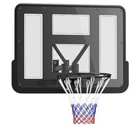 SPORTNOW Canasta de Baloncesto de Pared Exterior 110x75 cm Negro | Tablero, Panel Irrompible, Red Resistente a Desgarros, para Adultos y Niños, Uso Interior y Exterior