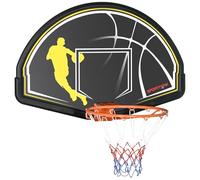 SPORTNOW Canasta de Baloncesto de Pared para Interior y Exterior - Tablero y Aro 110x90x70 cm Negro y Amarillo