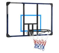 Sportnow canasta de baloncesto de pared tablero de baloncesto aro de baloncesto para exterior 113x61x73 cm azul y negro 61 cm