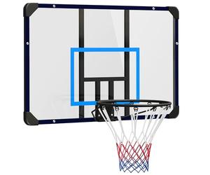 SPORTNOW Canasta de Baloncesto de Pared Tablero de Baloncesto Aro de Baloncesto para Exterior 113x61x73 cm Azul y Negro