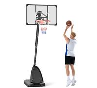 SPORTNOW Canasta de Baloncesto Exterior Altura Ajustable 236-293 cm Negro | Tablero de PC, Aro de Baloncesto, con Ruedas, Base Rellenable, para Adolescentes y Adulto