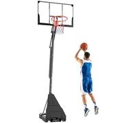 SPORTNOW Canasta de Baloncesto Exterior, Altura Ajustable 245-305 cm, Canasta de Baloncesto Portátil con Ruedas, Base Rellenable, Tablero Irrompible y Sistema de Retorno para Adultos y Adolescentes