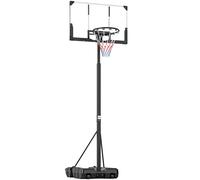 SPORTNOW Canasta de Baloncesto para Exterior Ajustable de 230-305 cm con Tablero Irrompible Base Rellenable y Ruedas Negro