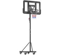 SPORTNOW Canasta de Baloncesto para Exterior Ajustable de 235-305 cm con Tablero Irrompible 110 cm Saco de peso y Ruedas Negro