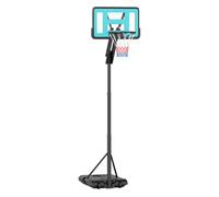 Sportnow canasta de baloncesto para exterior, altura ajustable 146-236 cm, canasta de baloncesto portátil con ruedas, 2 ajustes de altura, base rellenable para adolescentes adulto, interior y exterior