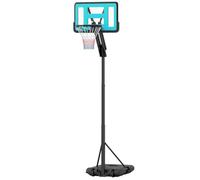 SPORTNOW Canasta de Baloncesto para Exterior Altura Ajustable 146-236 cm | Portátil con Ruedas, 2 Ajustes de Altura, Base Rellenable, para Adolescentes y Adultos, Interior y Exterior