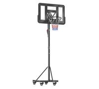 SPORTNOW Canasta de Baloncesto para Exterior Ajustable 235-305 cm Negro | Canasta de Baloncesto Portátil, Tablero Irrompible 110 cm, Ruedas, Saco de Peso, para Adolescentes y Adultos