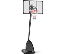 SPORTNOW Canasta de Baloncesto para Exterior Altura Ajustable 293-350 cm con Tablero de Dardos Aro de Baloncesto con Ruedas Base Rellenable para Adolescentes y Adulto Negro