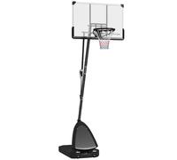 SPORTNOW Canasta de Baloncesto para Exterior, Altura Ajustable de 16 Niveles, 150-305 cm, Canasta de Baloncesto Portátil con Ruedas, Base Rellenable y Sistema de Retorno, para Adultos y Adolescentes