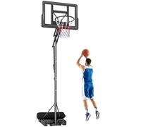 SPORTNOW Canasta de Baloncesto para Exterior, Altura Ajustable de 5 Niveles, 235-305 cm, Canasta de Baloncesto Portátil con Ruedas, Base Rellenable y Bolsa de Peso, para Adultos y Adolescentes