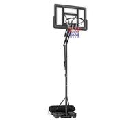Sportnow canasta de baloncesto para exterior, altura ajustable de 5 niveles, 235-305 cm, canasta de baloncesto portátil con ruedas, base rellenable y bolsa de peso, para adultos y adolescentes
