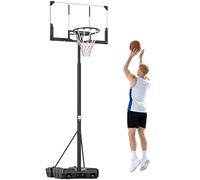 SPORTNOW Canasta de Baloncesto para Exterior con Altura Regulable 230-305 cm, Canasta de Baloncesto Portátil Marco Plegable, Tablero Resistente, Base Rellenable y Ruedas, para Adultos y Adolescentes