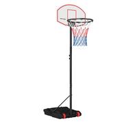 SPORTNOW Canasta de Baloncesto para Exterior con Tablero de Dardos Altura Ajustable 210-247 cm Aro de Baloncesto Portátil con Ruedas Base Rellenable para Adolescentes Adulto Interior y Exterior Negro