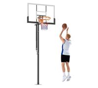 SPORTNOW Canasta de Baloncesto para Exterior en el Suelo, Altura Ajustable 230-305 cm, Canasta de Baloncesto con Soporte, Manivela, Tablero Irrompible 120 cm, Aro Ø48 cm, para Adolescentes y Adultos