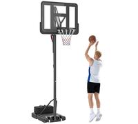 SPORTNOW Canasta de Baloncesto para Exteriores/Interiores con Altura Ajustable 235-305 cm Aro de Baloncesto con Soporte Canasta Portátil con Ruedas Base Rellenable Bolsa de Peso Negro