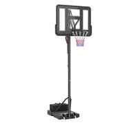 Sportnow canasta de baloncesto para exteriores/interiores con altura ajustable 235-305 cm aro de baloncesto con soporte canasta portátil con ruedas base rellenable bolsa de peso negro