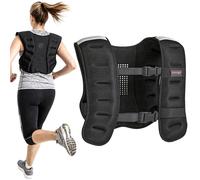 SPORTNOW Chaleco Lastrado 5kg, Chaleco Peso Entrenamiento Transpirable, con 2 Correas Ajustables y Bandas Reflectantes, para Entrenamiento de Fuerza, Jogging, Negro