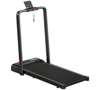 SPORTNOW Cinta de caminar 2 en 1, cinta de correr plegable inclinación de 4%, 6 KM/H, motor 2,0 HP, mando a distancia 109x48x100cm negro