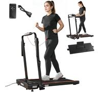 SPORTNOW Cinta de Correr Plegable 2 en 1, Andar Caminadora Eléctrica 1-12 KM/H 2.5HP con Escritorio Extraíble y Manillar Ajustable en Altura, Pantalla LED y Soporte para Móvil, para Hogar y Oficina