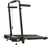 SPORTNOW Cinta de Correr Plegable con Escritorio Extraíble 2.5HP 1-12 KM/H Pantalla LED Manillar y Soporte para Móvil Negro