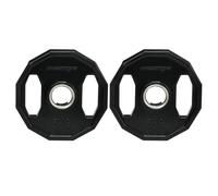 SPORTNOW Conjunto de 2 Discos de Pesas de 5 kg con Orificio de 5 cm Negro para Entrenamiento de Fuerza y Musculación Ø24x3,5 cm Aosom España