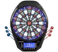 SPORTNOW Diana Electrónica con 6 Dardos y 24 Puntas Blandas, Pantalla LED para 8 Jugadores, Diana de Dardos de Pared con 34 Juegos y 2235 Programas para Niños y Adultos, Fiestas y Familia