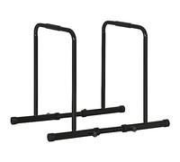 SPORTNOW Dips Barra paralela Estación de musculación de acero, asas acolchadas, altura y espaciamiento regulables, patas de goma, barras de dips para push up, parallets fitness, negro